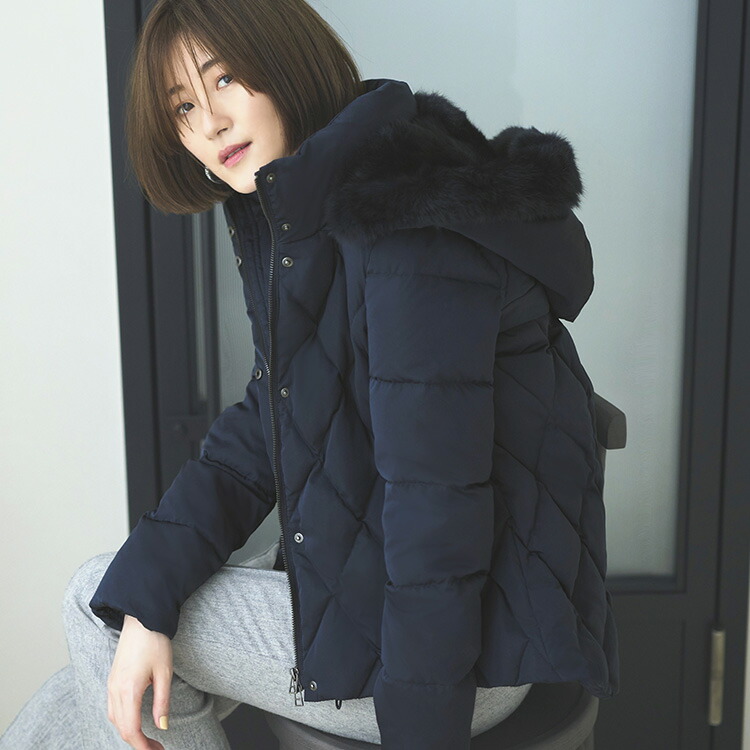 ラビットファーキルトダウンジャケット「D1129」-RUIRUE BOUTIQUE