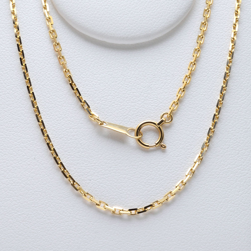 受注発注品】カットアズキチェーン 幅1.5mm チェーン 50cm k18