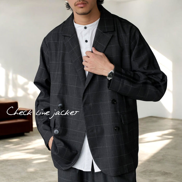 チェックラインジャケット ジャケット メンズ 送料無料・メール便不可