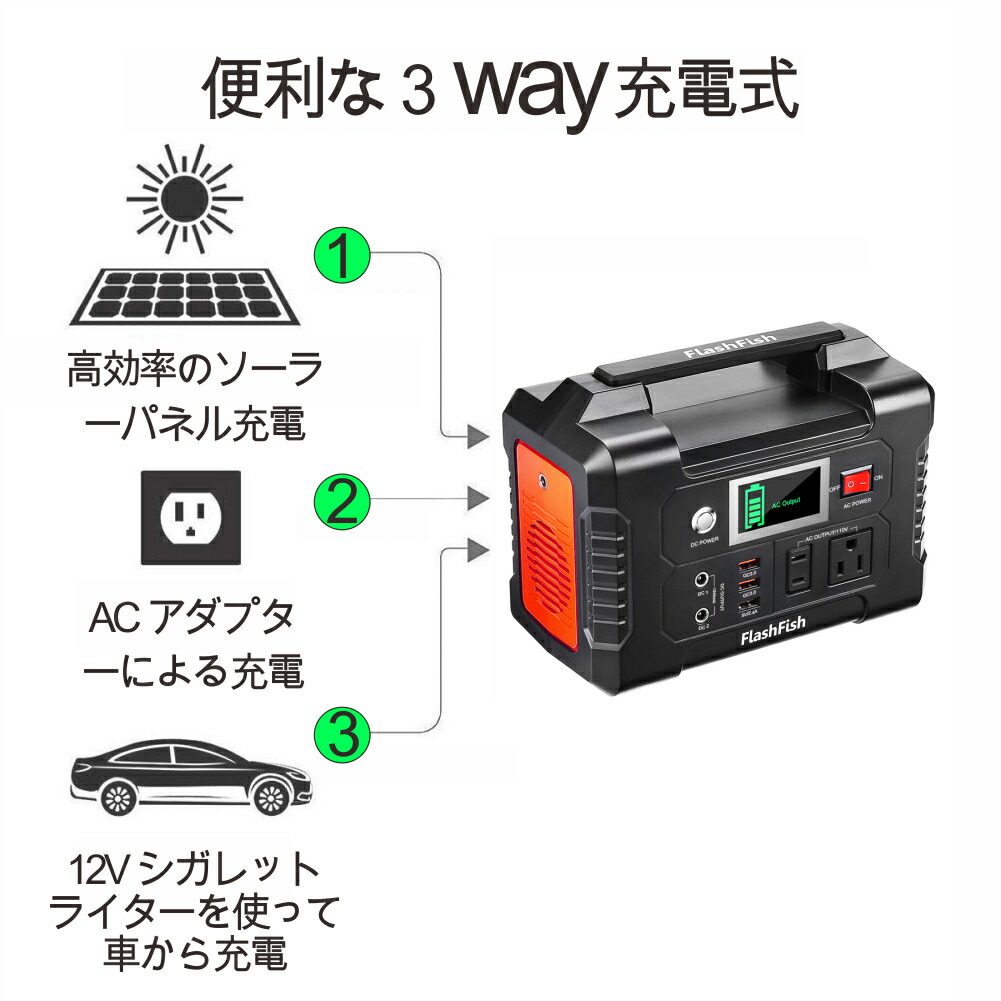 楽天市場】Flashfish ポータブル電源 大容量 車中泊 正弦波 エナー