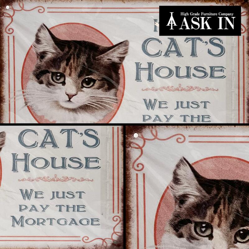 楽天市場】ブリキ看板 サインプレート サインボード アートパネル 猫