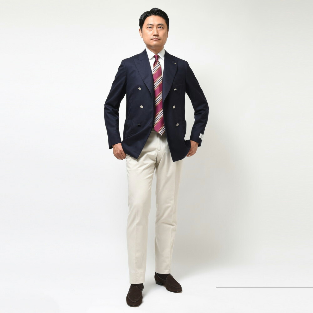 Belvest（ベルベスト）SUPER120'sウールサキソニー6Bダブルジャケット