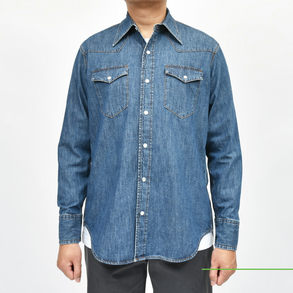 SALE】HUSBANDS（ハズバンズ）ウォッシュドウエスタンデニムシャツ
