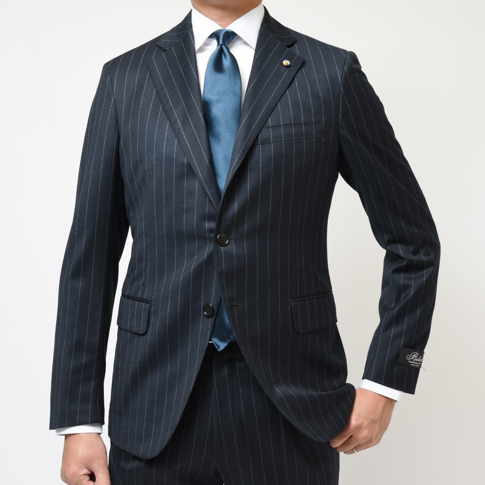Belvest（ベルベスト）SUPER120'sウールサキソニーチョークストライプ