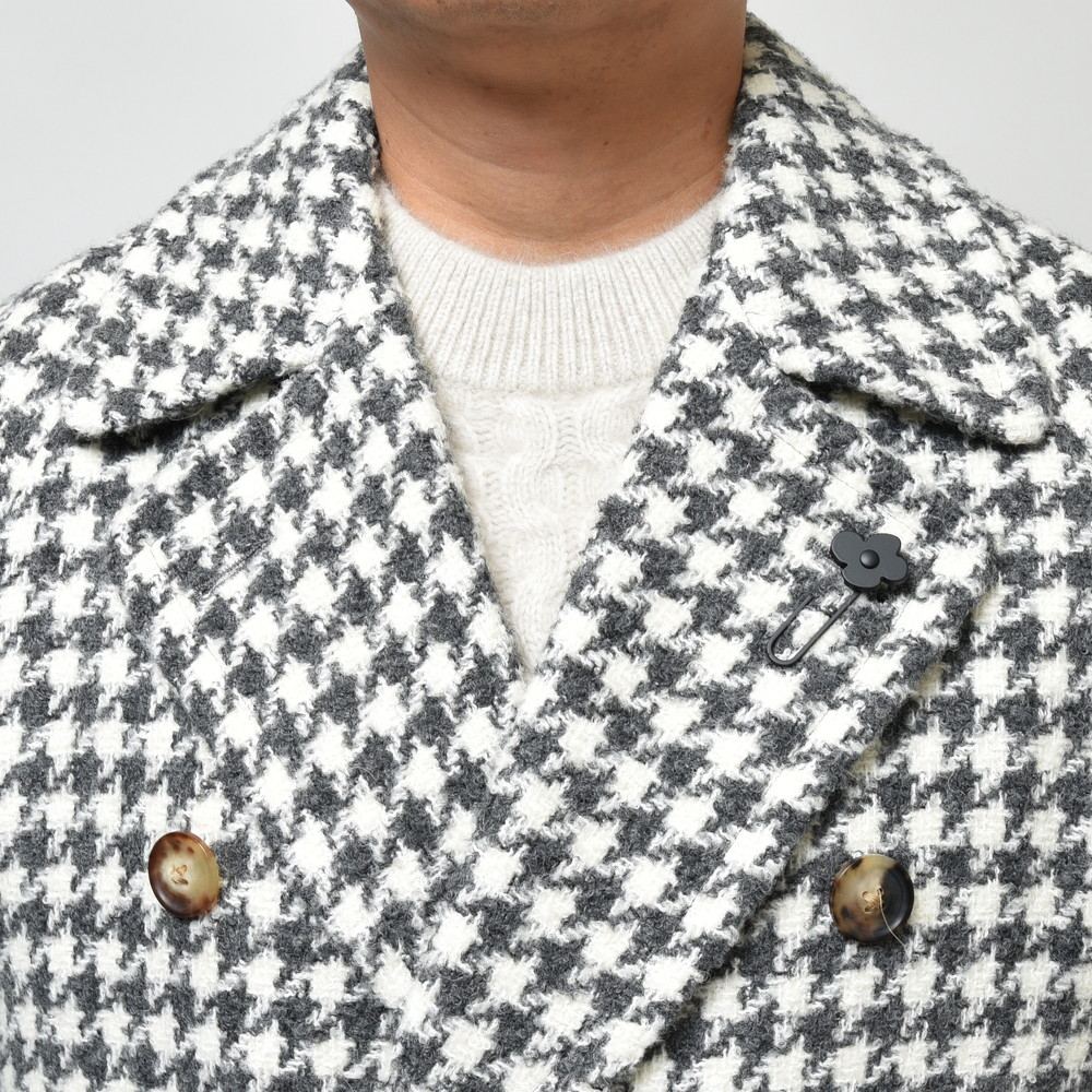 LARDINI ハウンドトゥース ウールベスト 46 別注パブリック LARDINI