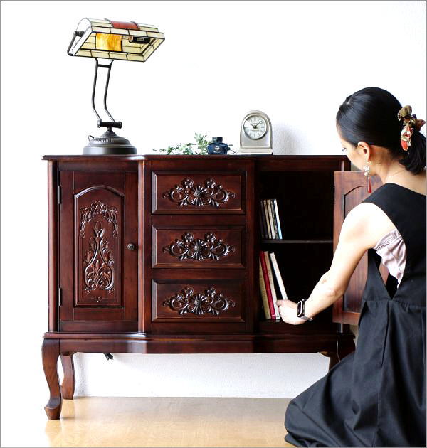 楽天市場】アンティーク調サイドボード 猫脚 家具 木製 アンティーク風