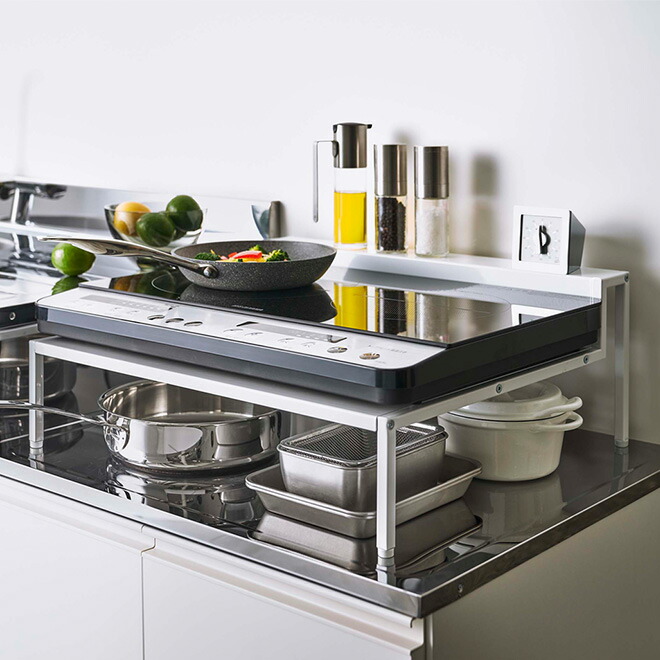 楽天市場】山崎実業 コンロラック キッチンラック 調味料棚 レンジ