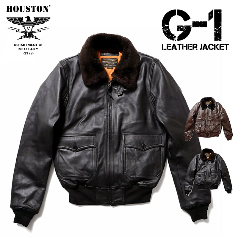 美品】G-1 レザージャケット 40R 牛革 HOUSTON系ボマージャケット 本革