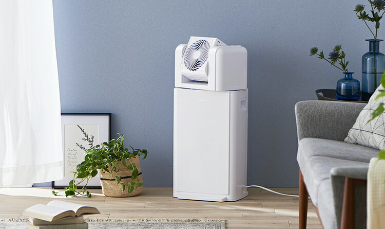 サーキュレーター衣類乾燥除湿機 デシカント式 20畳 8.0L IJDC-K80