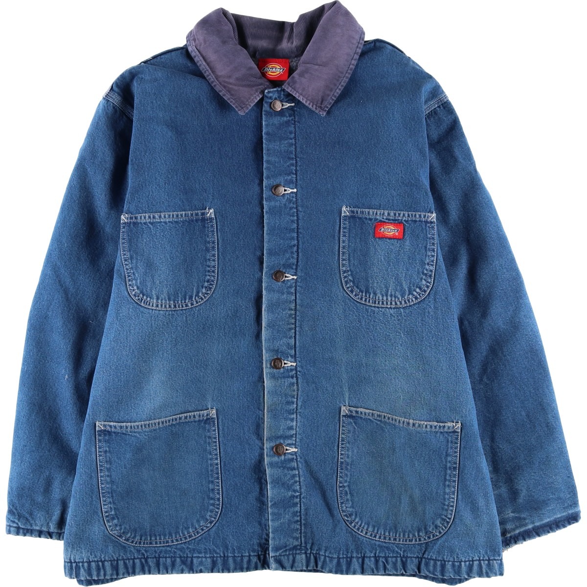 古着 ディッキーズ Dickies 中綿入り デニムカバーオール メンズXL相当
