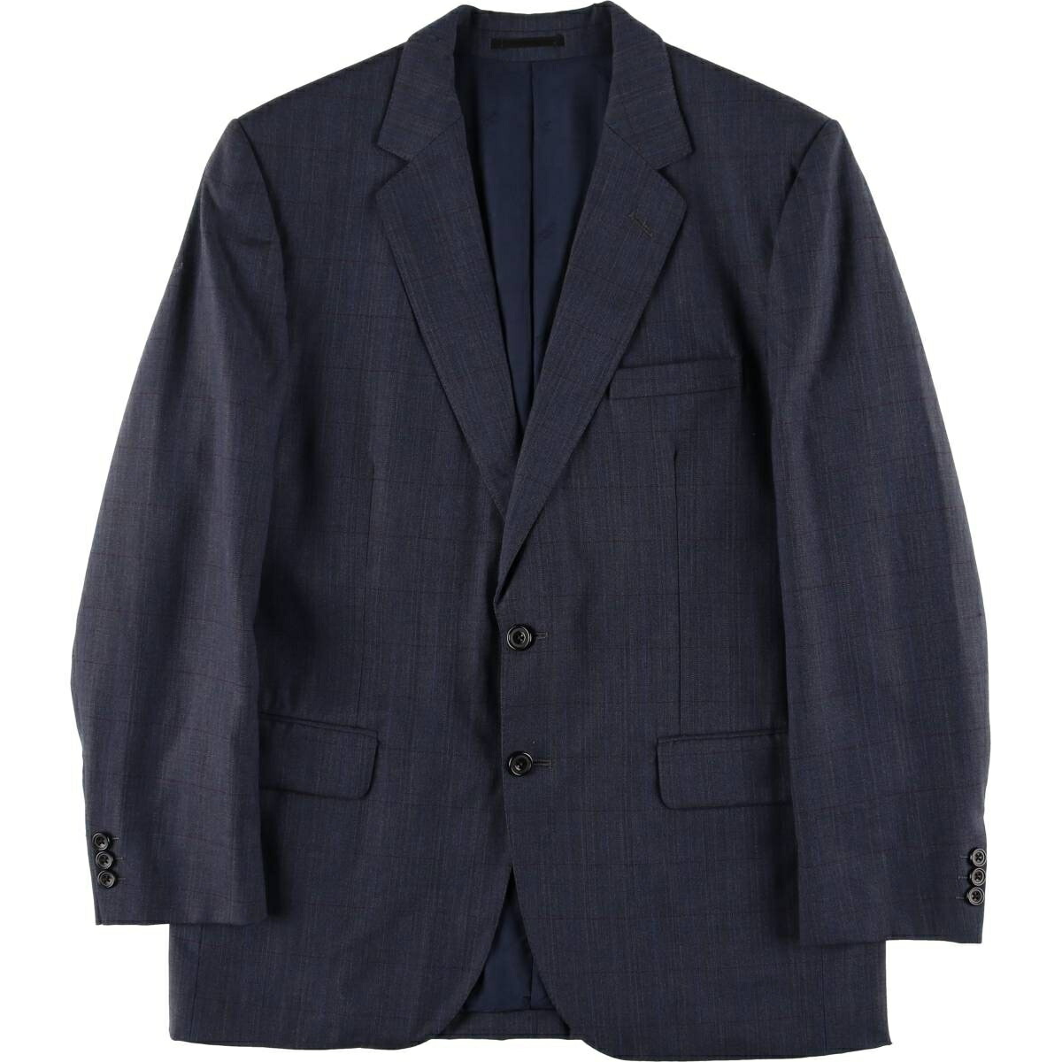 古着 アクアスキュータム Aquascutum チェック柄 ウールテーラード