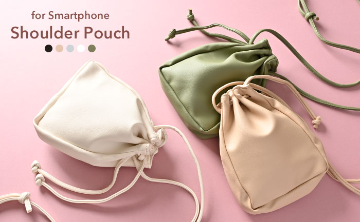 楽天市場】スマホポーチ 巾着型 ショルダー スマホ バッグ 斜め掛け