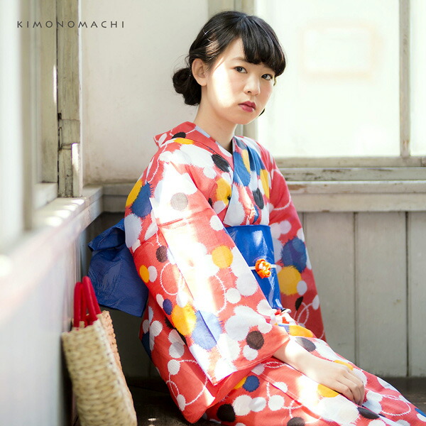 Prices down2】浴衣 レディース 単品 「ピンク 水玉」 S F TL LL