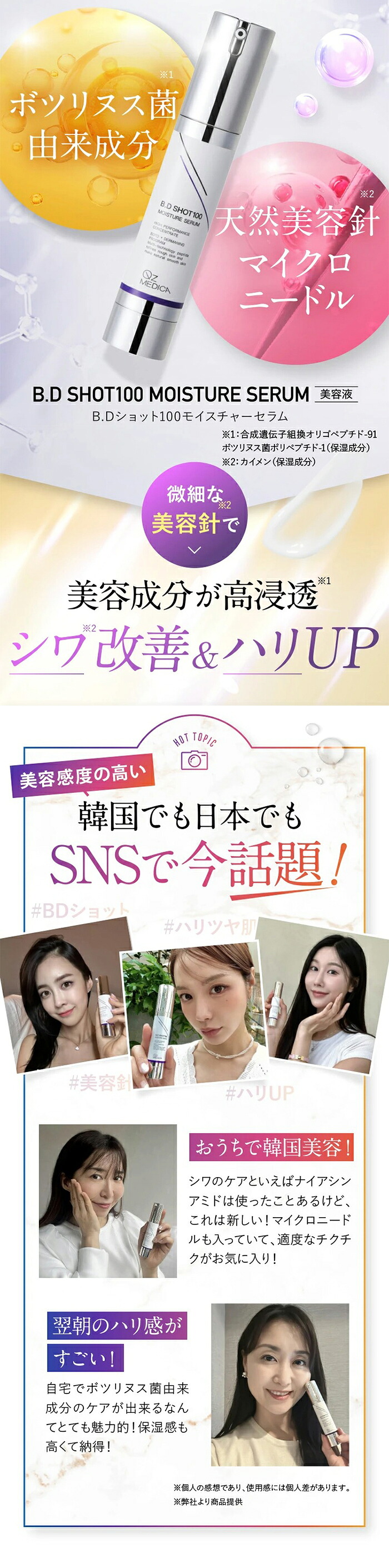 楽天市場】【Qz MEDICA】B.D SHOT 100 美容液 25ml 針美容液 マイクロ