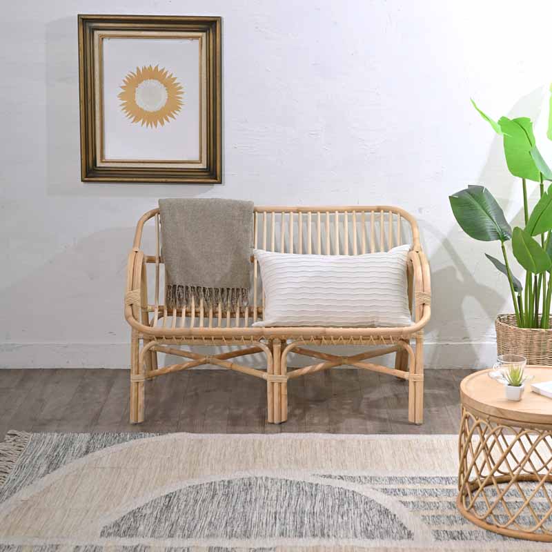 楽天市場】ラタンソファ 2人掛け ラタンチェア 二人用 2P 幅110cm