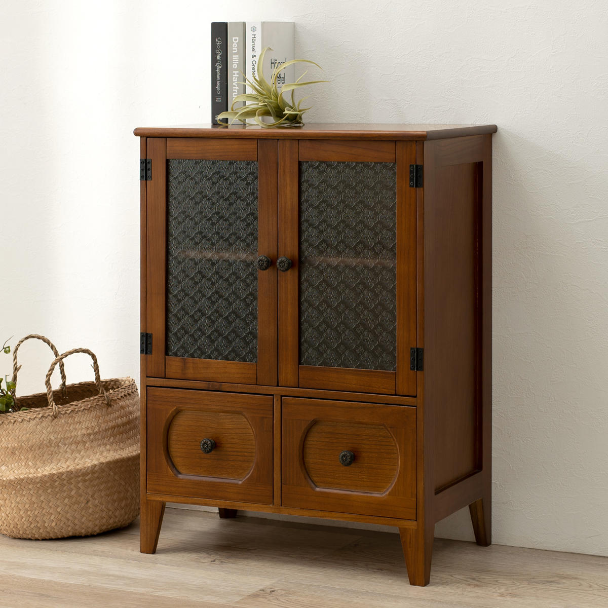 楽天市場】□在庫限り・入荷なし□ キャビネット 2段 アンティーク調