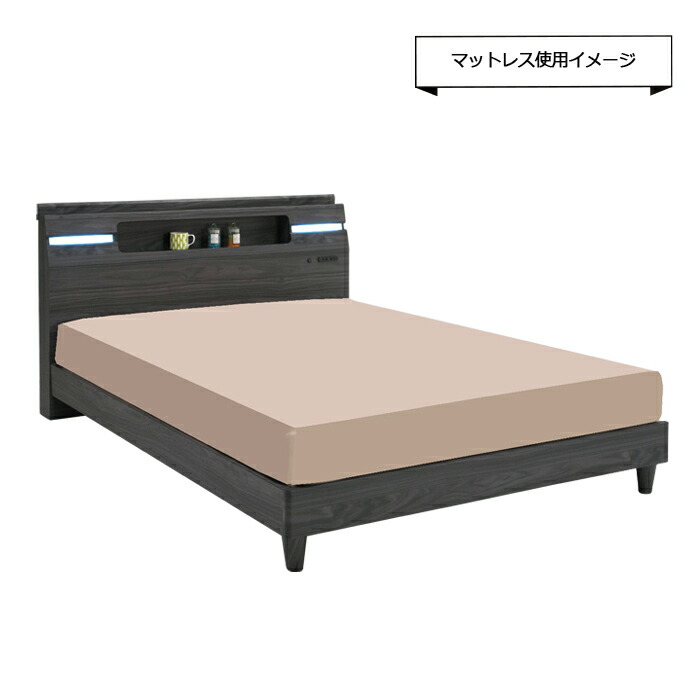 楽天市場】ダブルベッド フレーム 宮付き ローベッド ダブル 黒