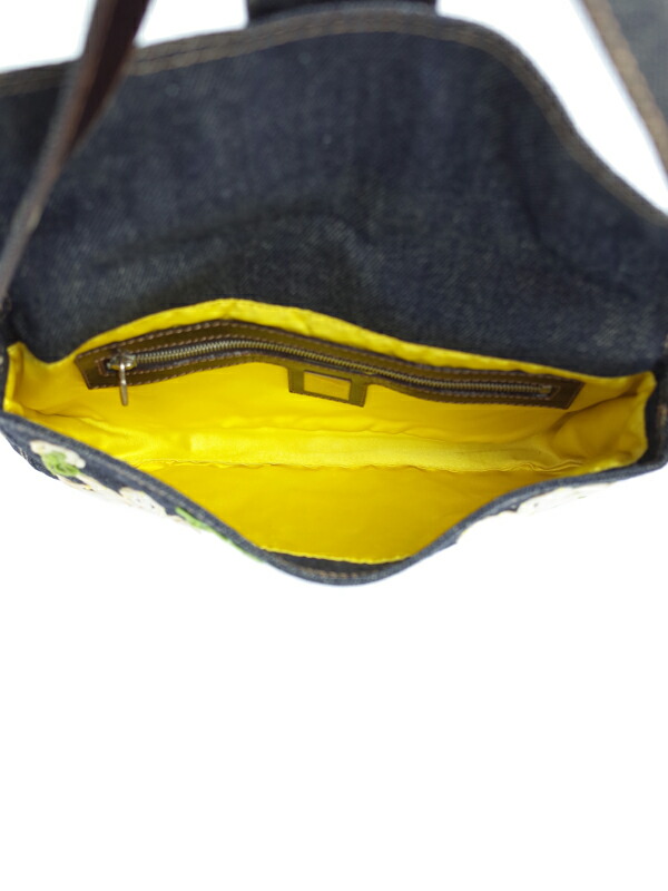 FENDI】【花柄】【刺繍】フェンディ『フラワーデニム バケットバッグ