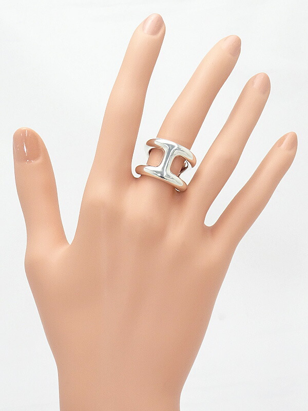 HERMES】エルメス『SILVER オスモズ GM リング』10号 1週間保証【中古