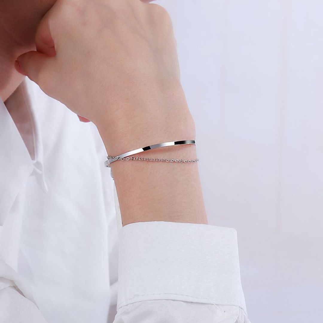 楽天市場】ブレスレット レディース バングル ブレスレット 2連