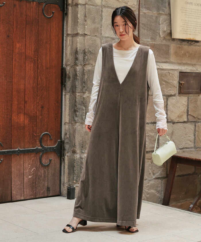 楽天市場】前後2wayベロアオールインワン オールインワン レディース