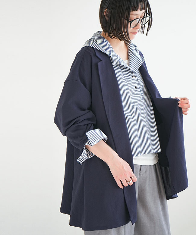 1-230052]mizuiro ind(ミズイロインド) tailored shirt JK テーラード