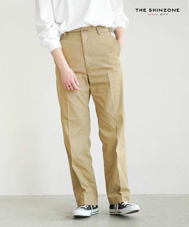 23MMSPA07]THE SHINZONE(ザ シンゾーン)WASHED HIGH WAIST CHINO
