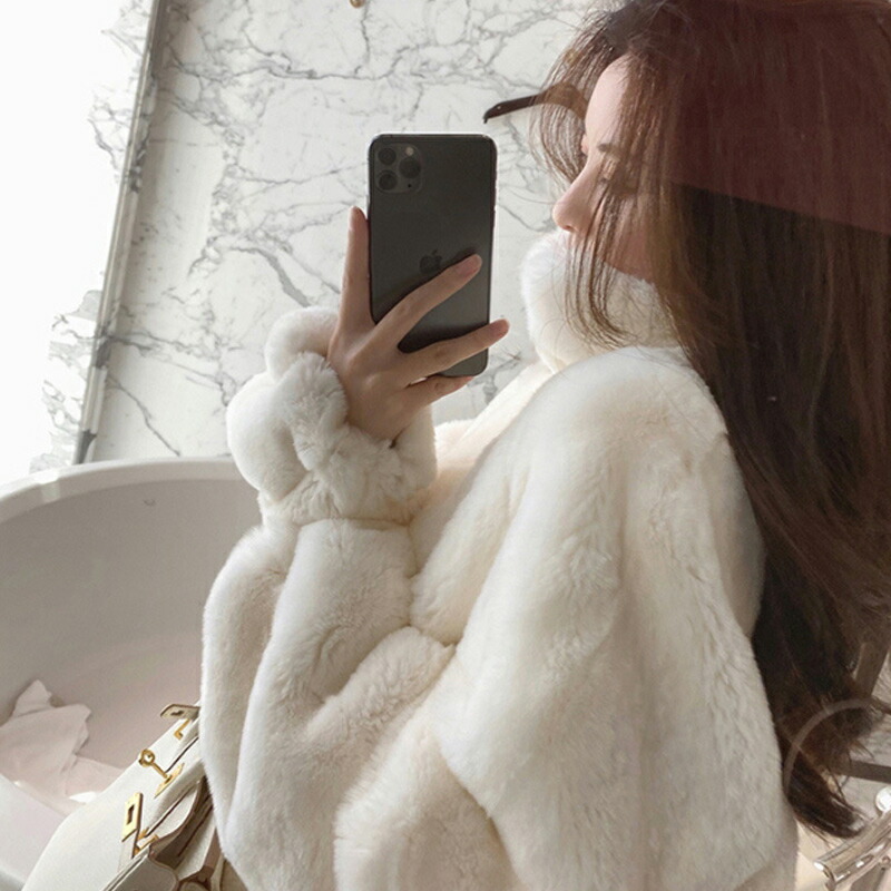 楽天市場】ふわとろ フェイクファーコート ラビットエコファー