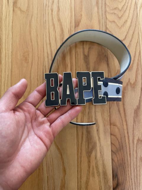 A BATHING APE® Early 2000s Bape Spell-Out Buckle Leather Belt