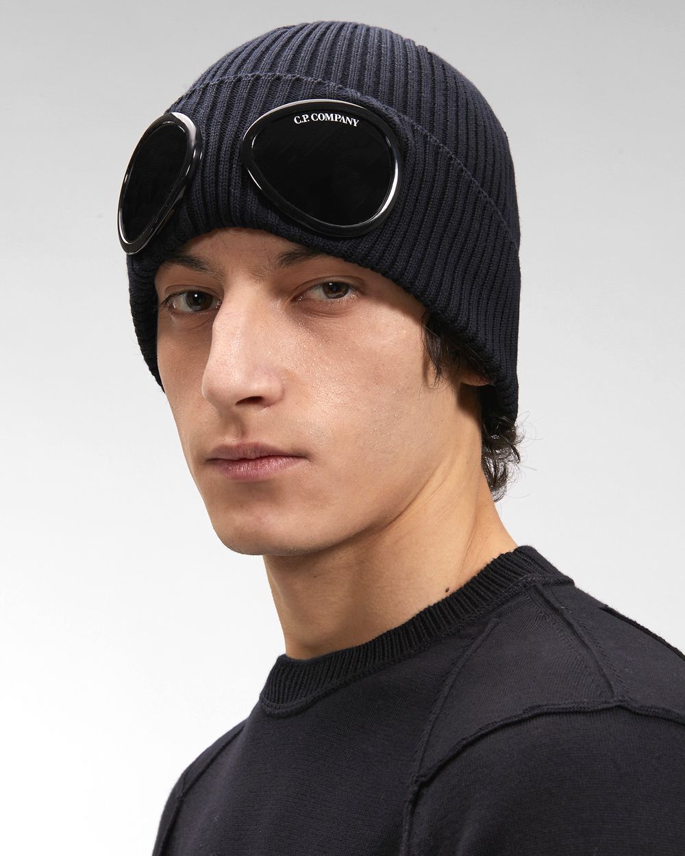C.P. COMPANY - KNIT CAP IN EF WOOL GOGGLE BEANIE ゴーグル ニット帽