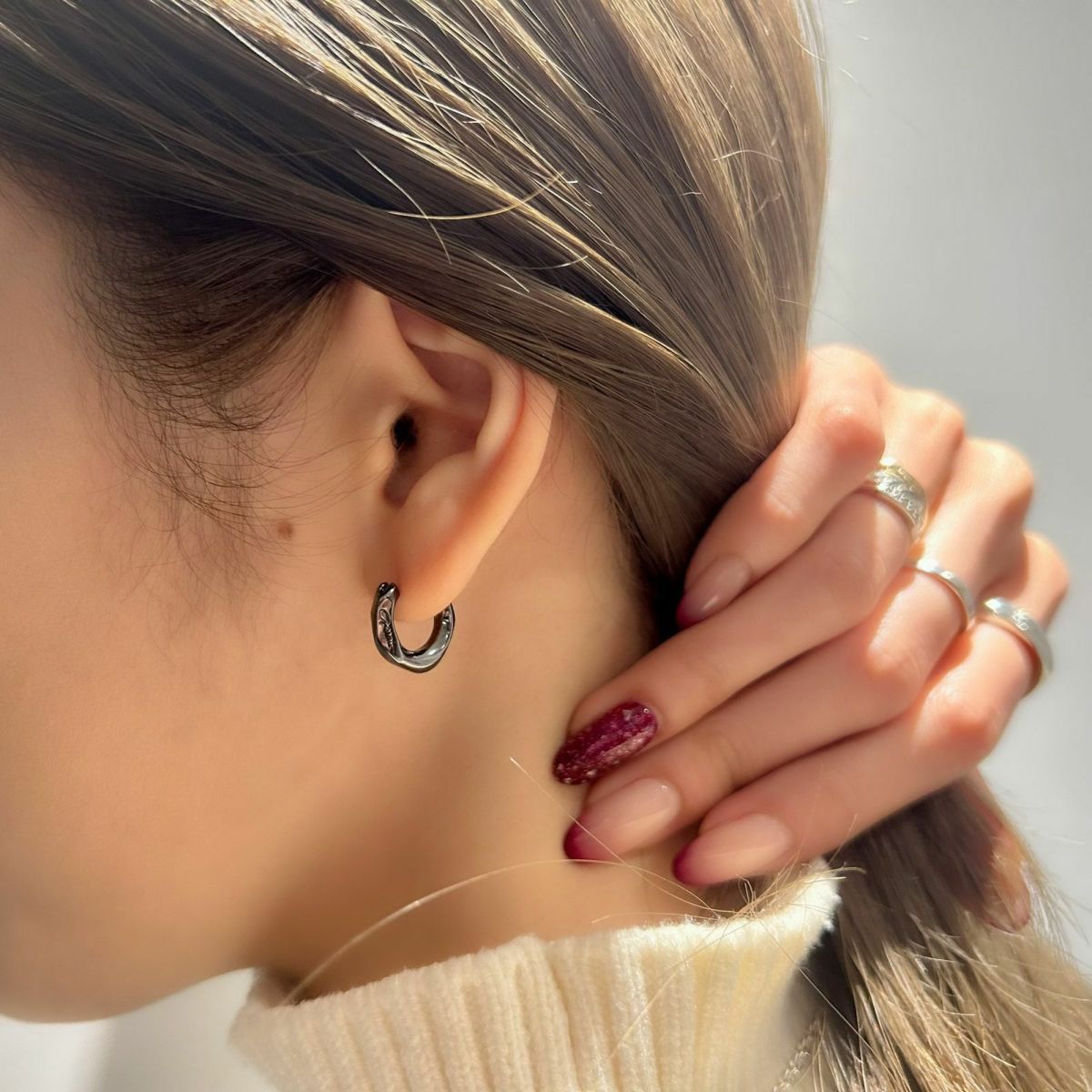 GARNI - 【お取り寄せ注文可能】Crockery Pierce 左耳用(BLACK