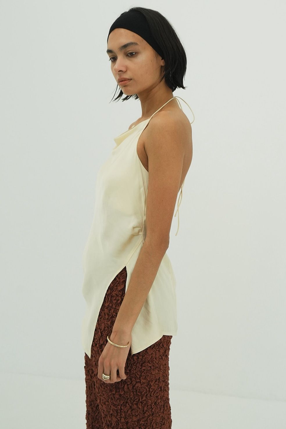 CLANE ドレープサテンキャミソール アイボリー サイズ1 CLANE