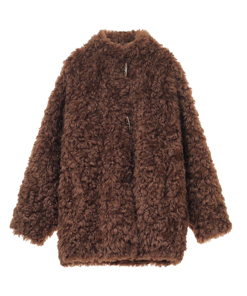 CLANE - カールファーショートコート - CURL FUR SHORT COAT - BROWN