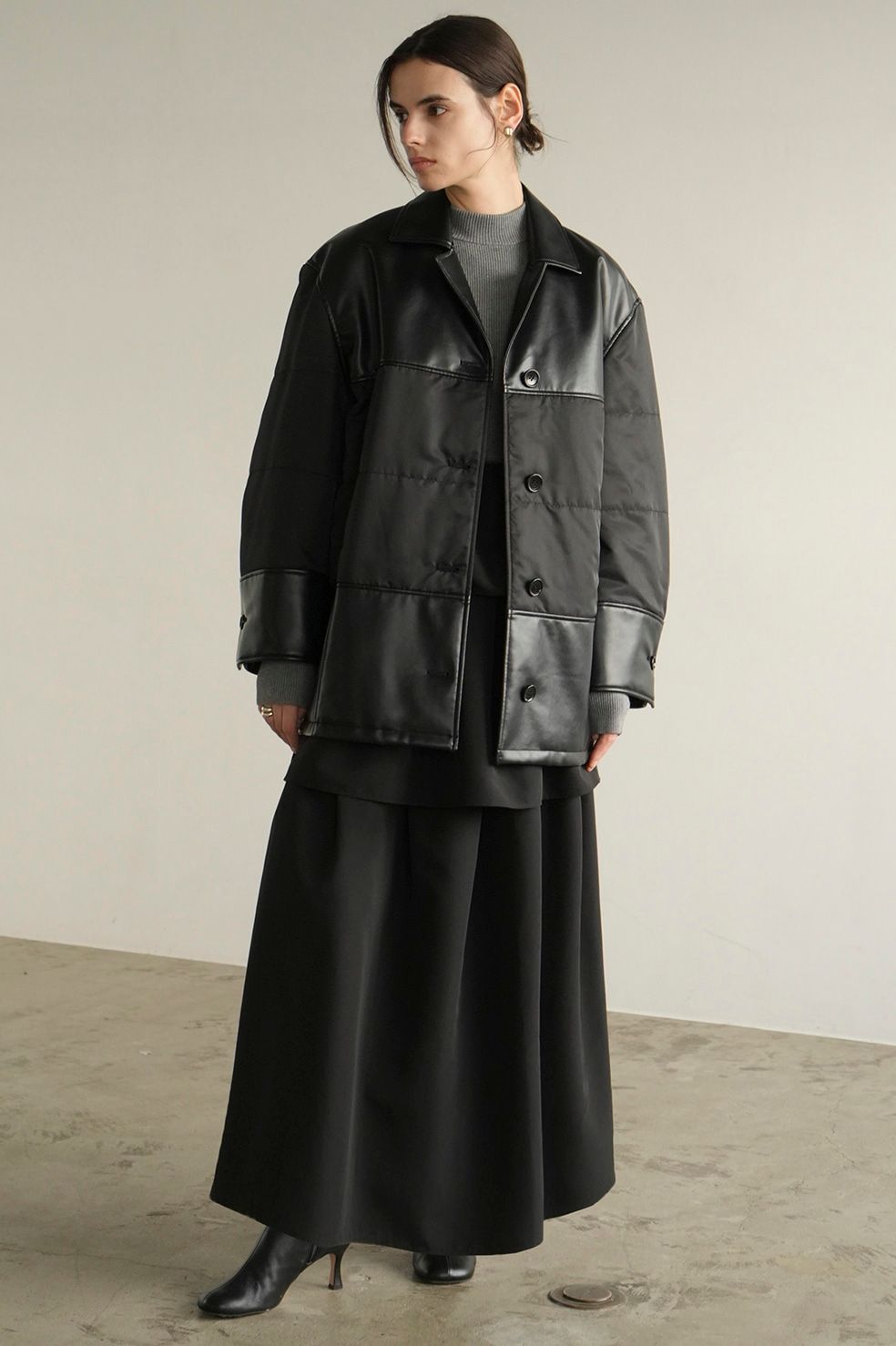 CLANE - ヴィーガンレザー オーバーサイズ ジャケット - LEATHER