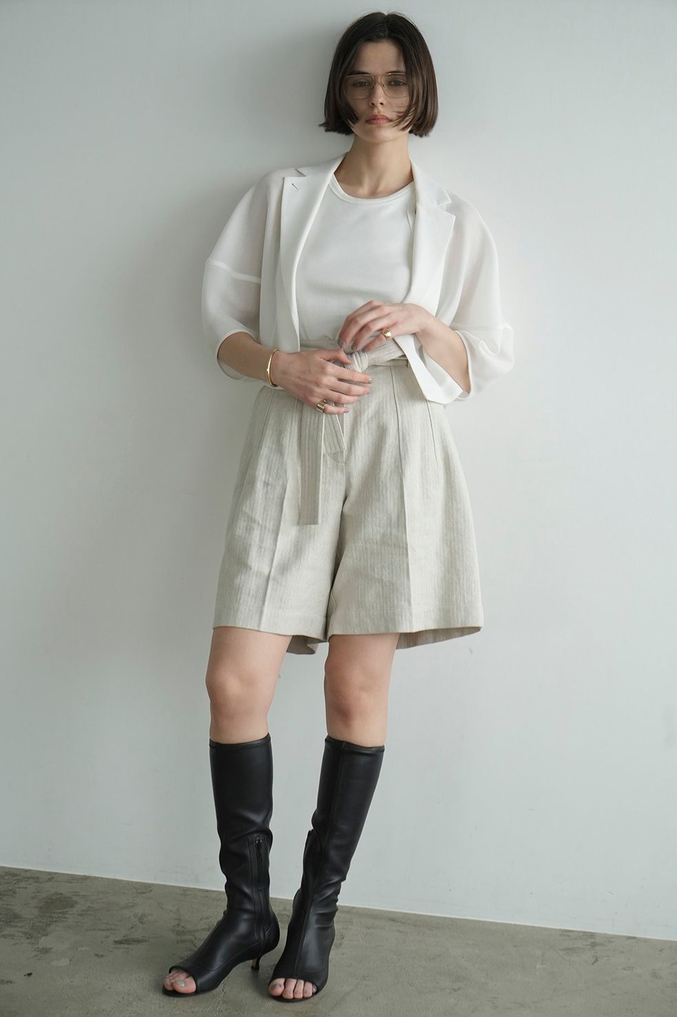 CLANE - ステッチベルトハーフパンツ - STITCH BELT HALF PANTS - MIX