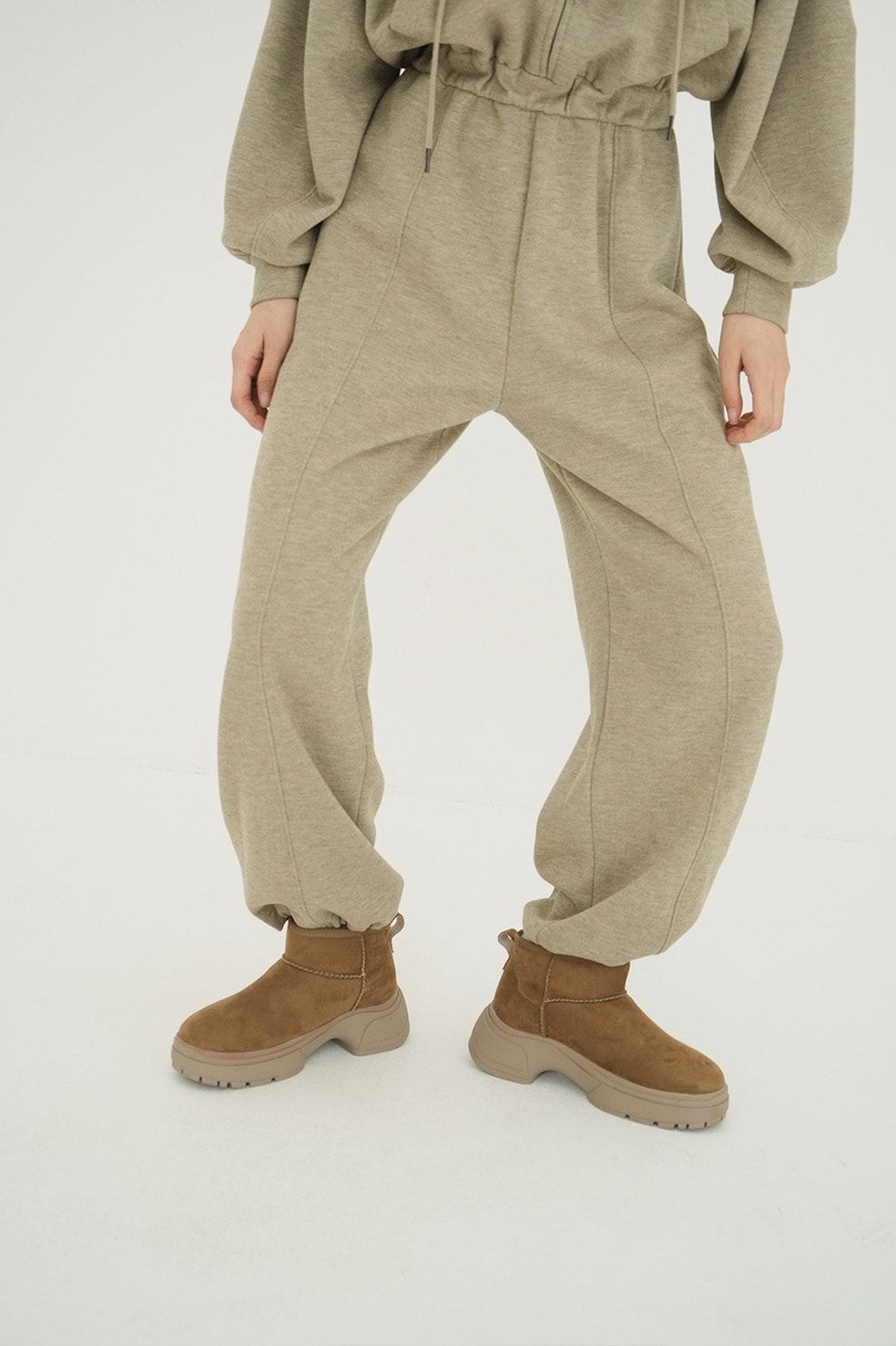 CLANE - フーディー付きオールインワン (BEIGE) | HOODED SWEAT ALL IN