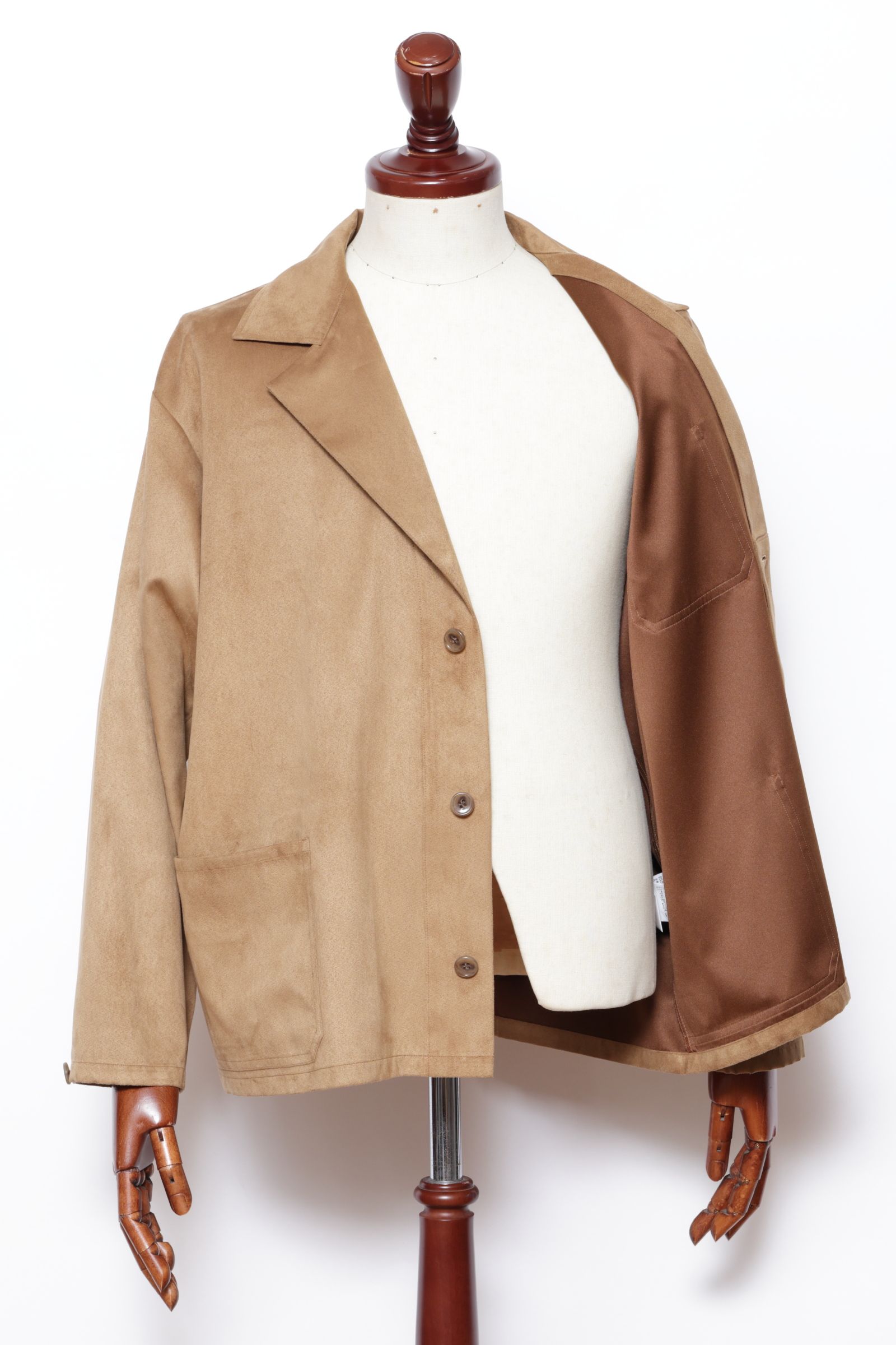 ES:S - フェイクスエード カバーオール ジャケット / モカベージュ