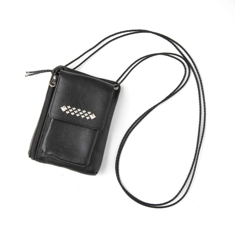 CALEE - STUDS LEATHER SHOULDER POUCH ＜TYPE B＞ (BLACK) / スタッズ