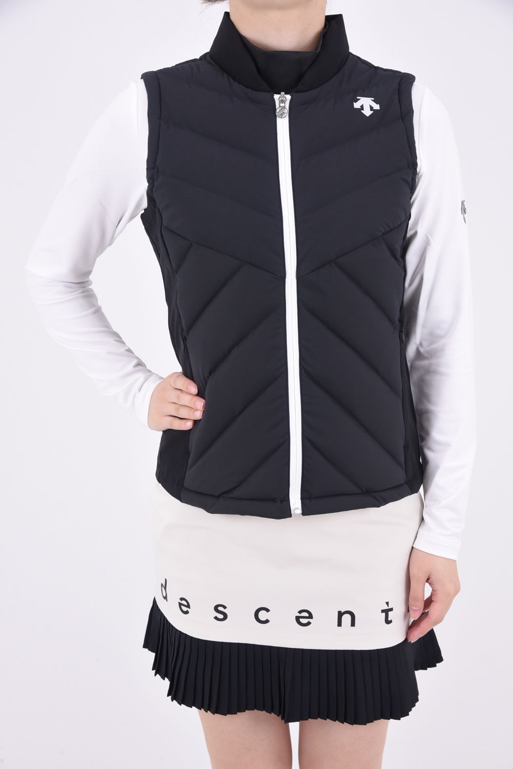 DESCENTE GOLF - 【レディース】 フルジップ ダウンベスト (ブラック