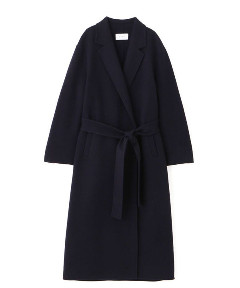 ETRE TOKYO - メルトンロングリバーコート ( NAVY ) 毛 / 共地ベルト付