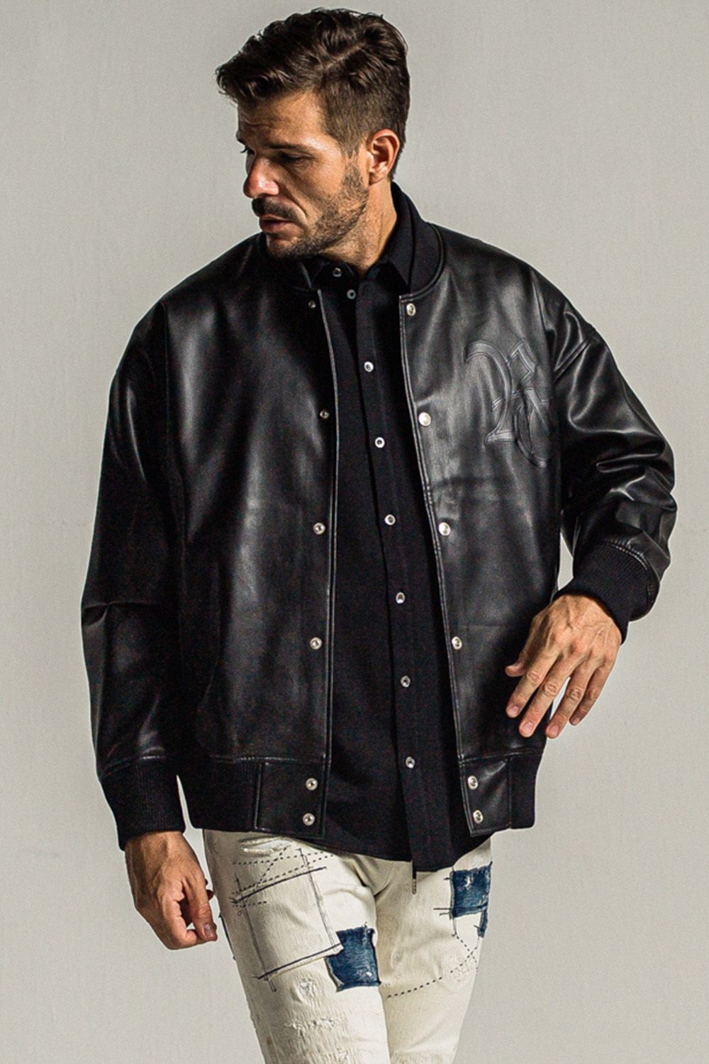 RESOUND CLOTHING - LEATHER VARSITY JACKET / レザー バーシティ