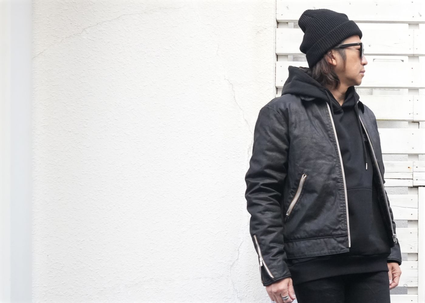 MINEDENIM - 2024AW OUTER 2 STYLE / Black Coating Denim Riders JKT