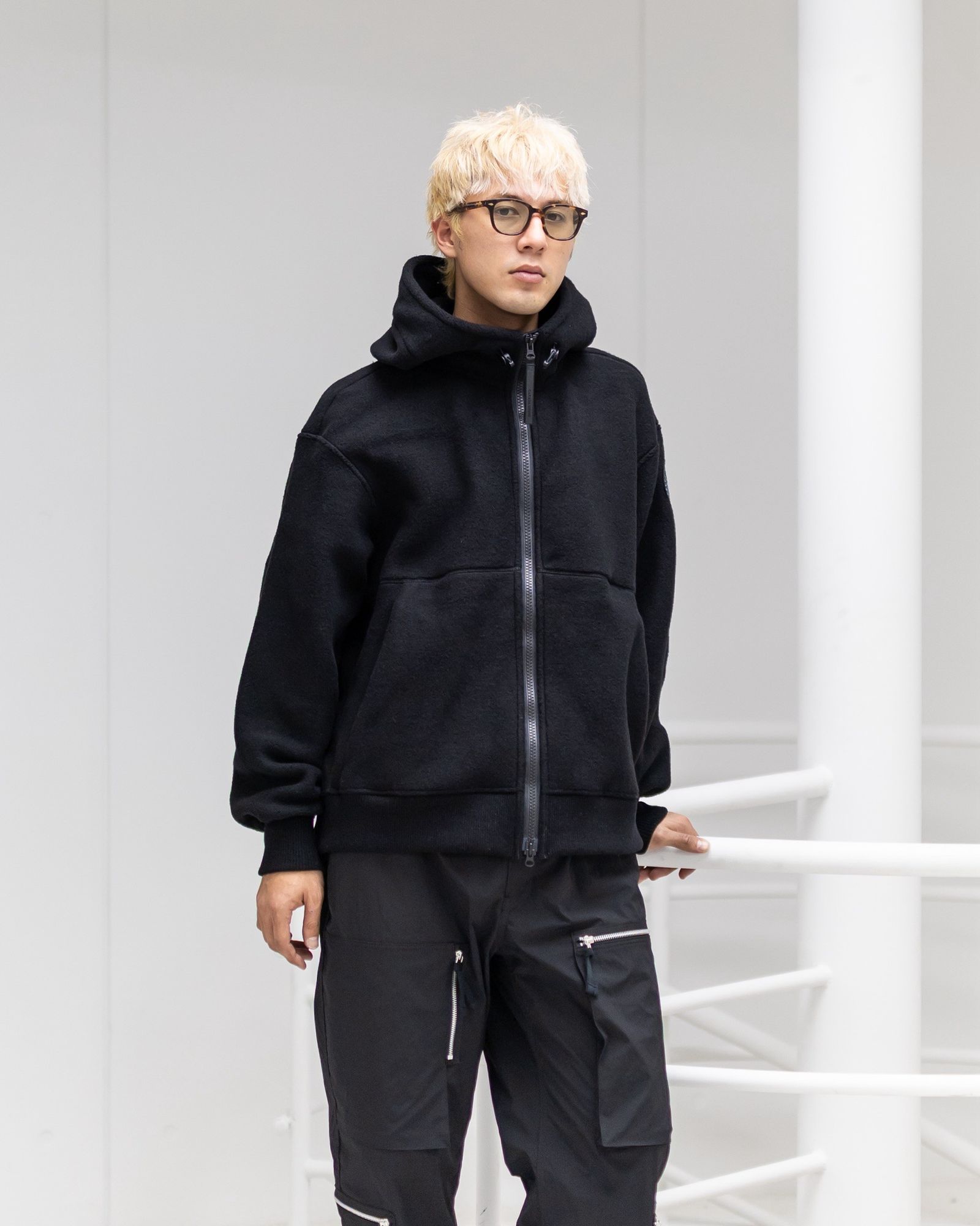 h*o様 DESCENTE GOLF ふわモコ❣️パーカー ブラック M h*o様 DESCENTE