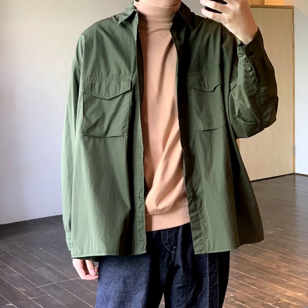 Graphpaper Garment Dyed Poplin Fatigue Shirt style.2022.6.23