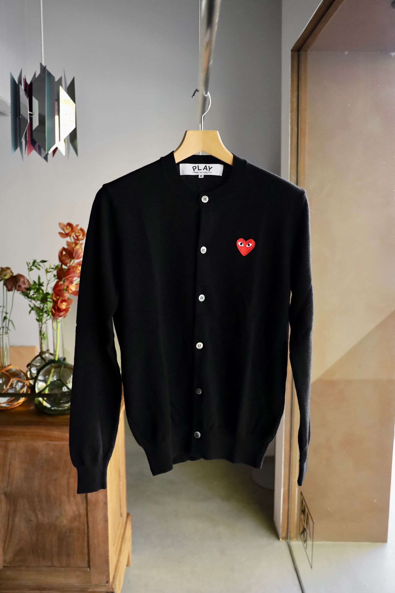 コムデギャルソン PLAY ブラック カーディガン S COMME des GARCONS