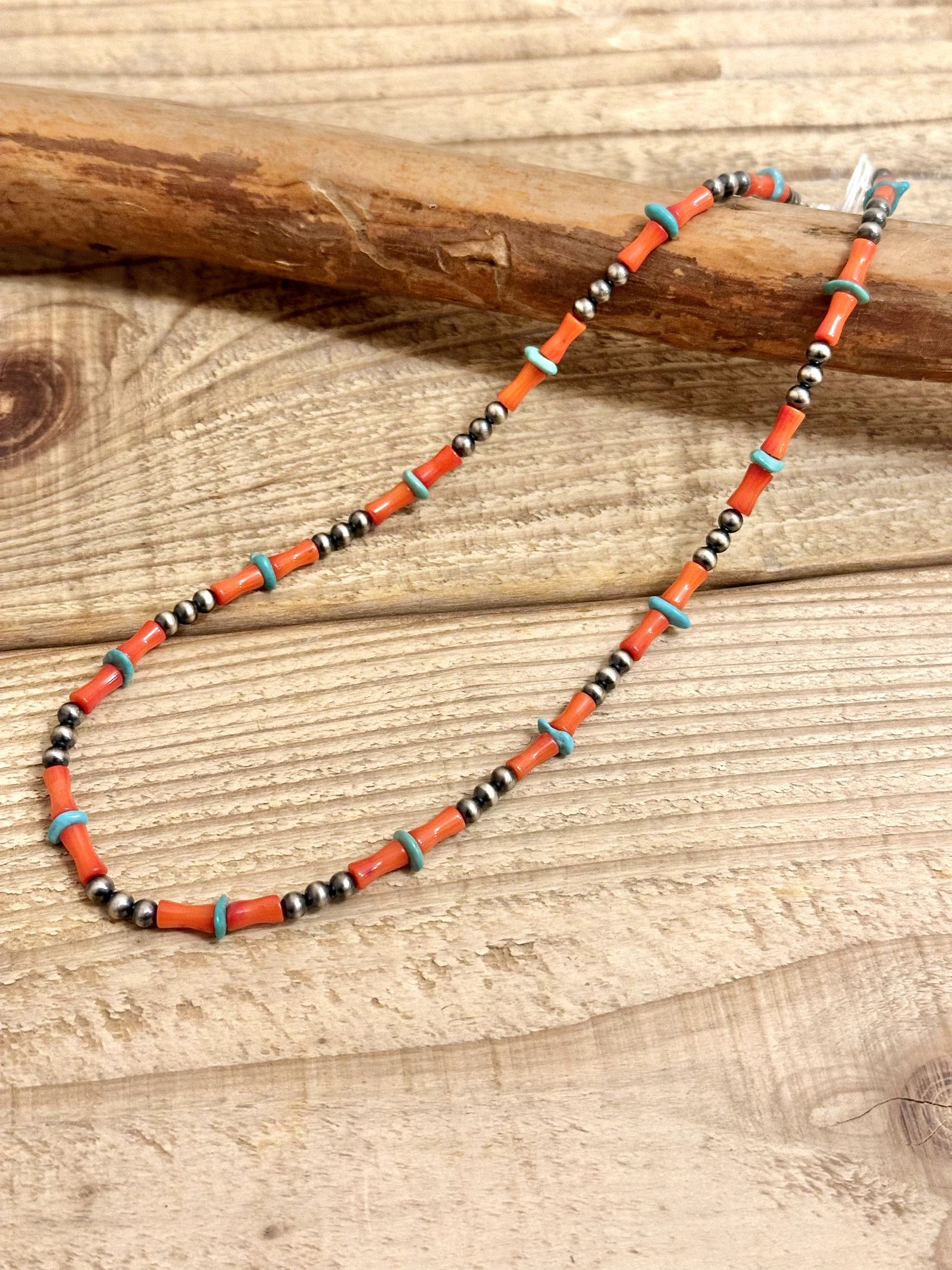 INDIAN JEWELRY - バンブーコーラル×ターコイズ×ナバホパール ビーズ