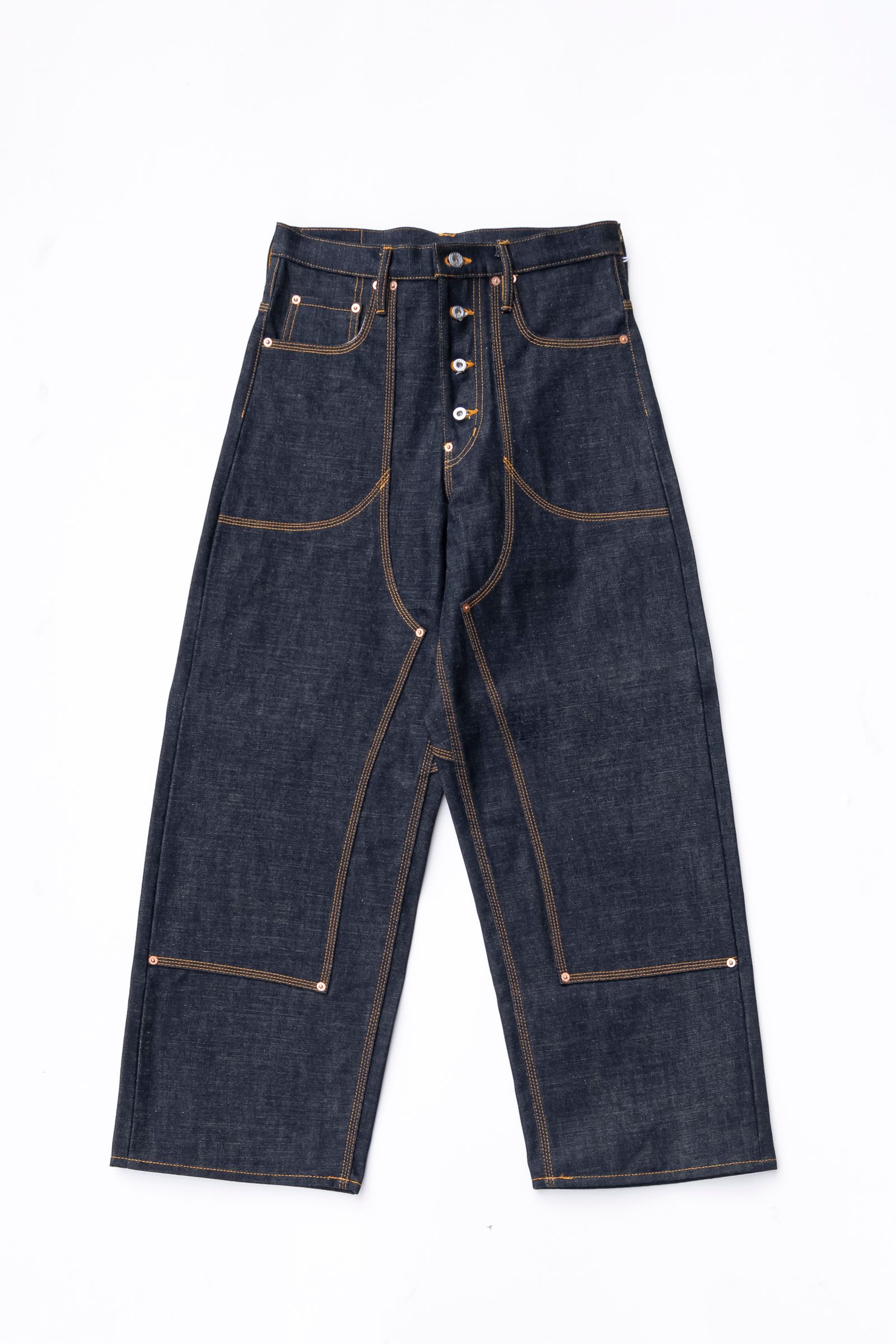 SUGARHILL - CLASSIC DOUBLE KNEE DENIM PANTS / RIGID INDIGO