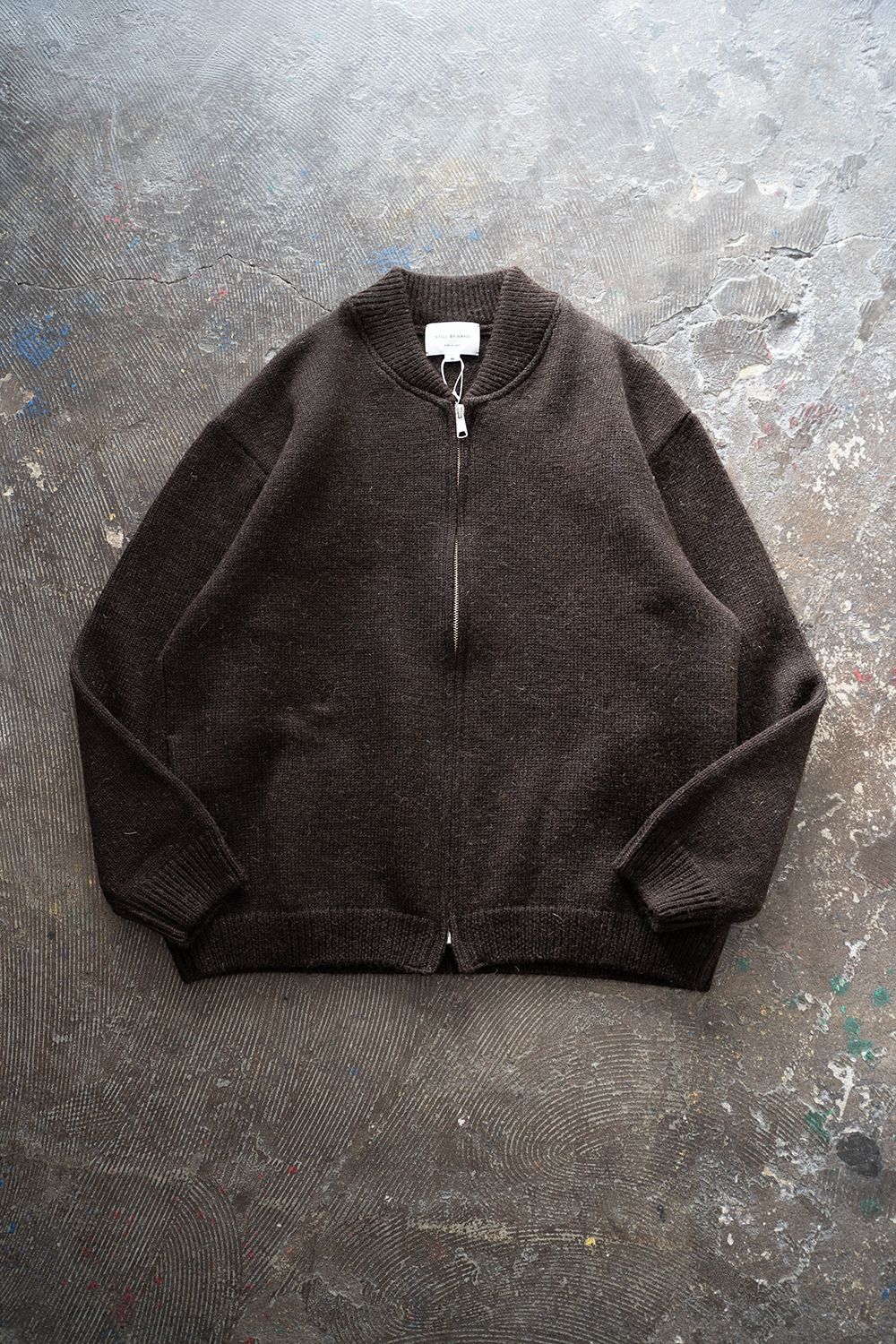 STILL BY HAND - 【ラスト1点】英国羊毛ニットブルゾン(GRAY) | Salty