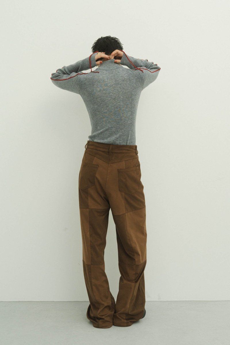 Knuth Marf - block check suede pants / ブロックチェックスエード