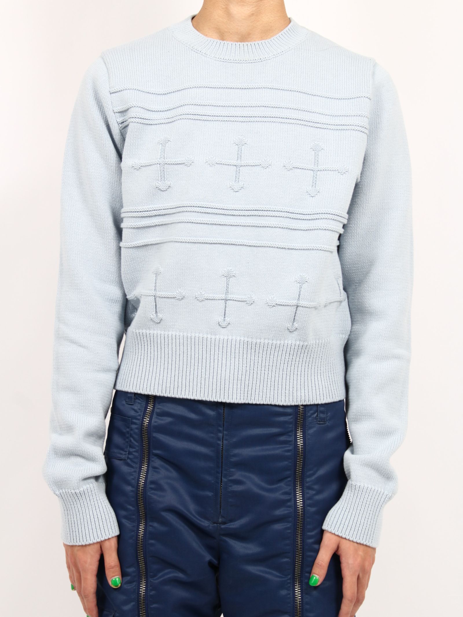 DAIRIKU - 【25SS】クロス タイト ニット / CROSS TITE KNIT / スカイ